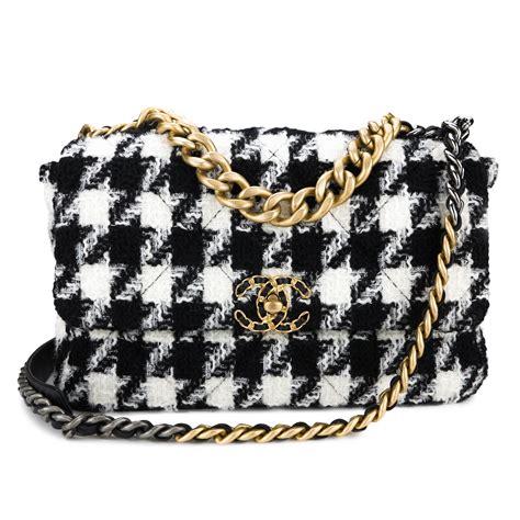 chanel 19 black and white bag